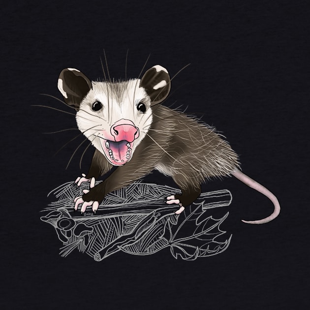 Baby Opossum-dark background by mernstw